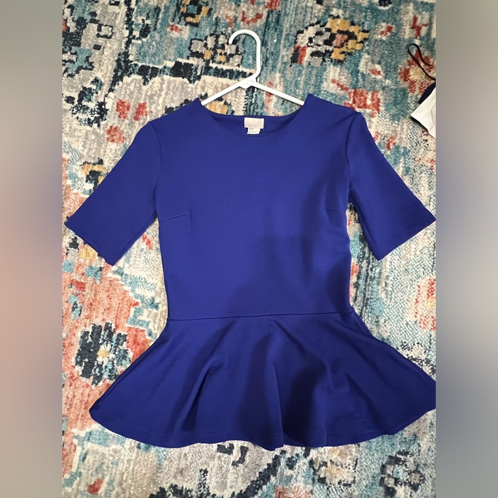 H&M peplum purple / blue top